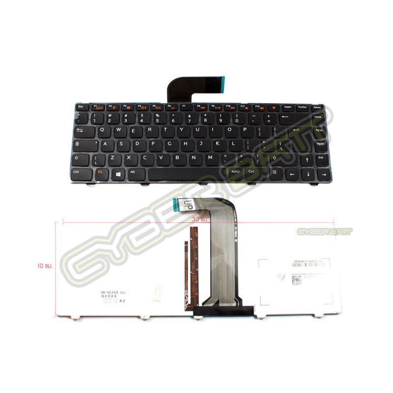 Keyboard Dell Inspiron 14R / N4110 Black UK (LED BACKLIGHT) 