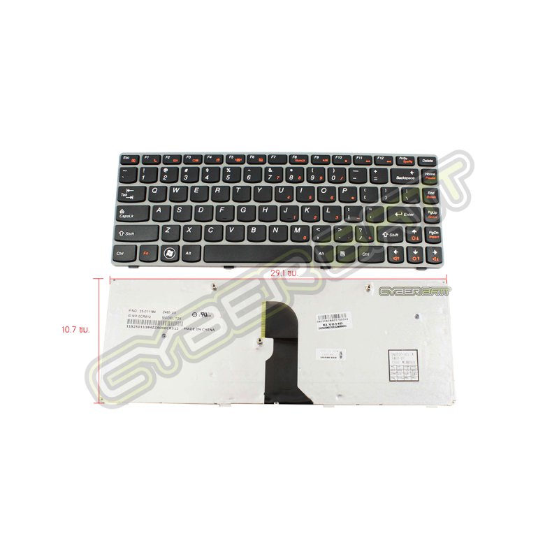 Keyboard Lenovo Ideapad Z450 Black US 
