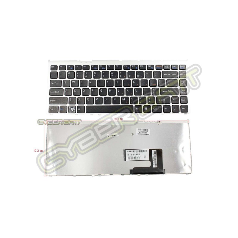 Keyboard Sony Vaio VGN-FW Series Black US  (With Silver Frame)