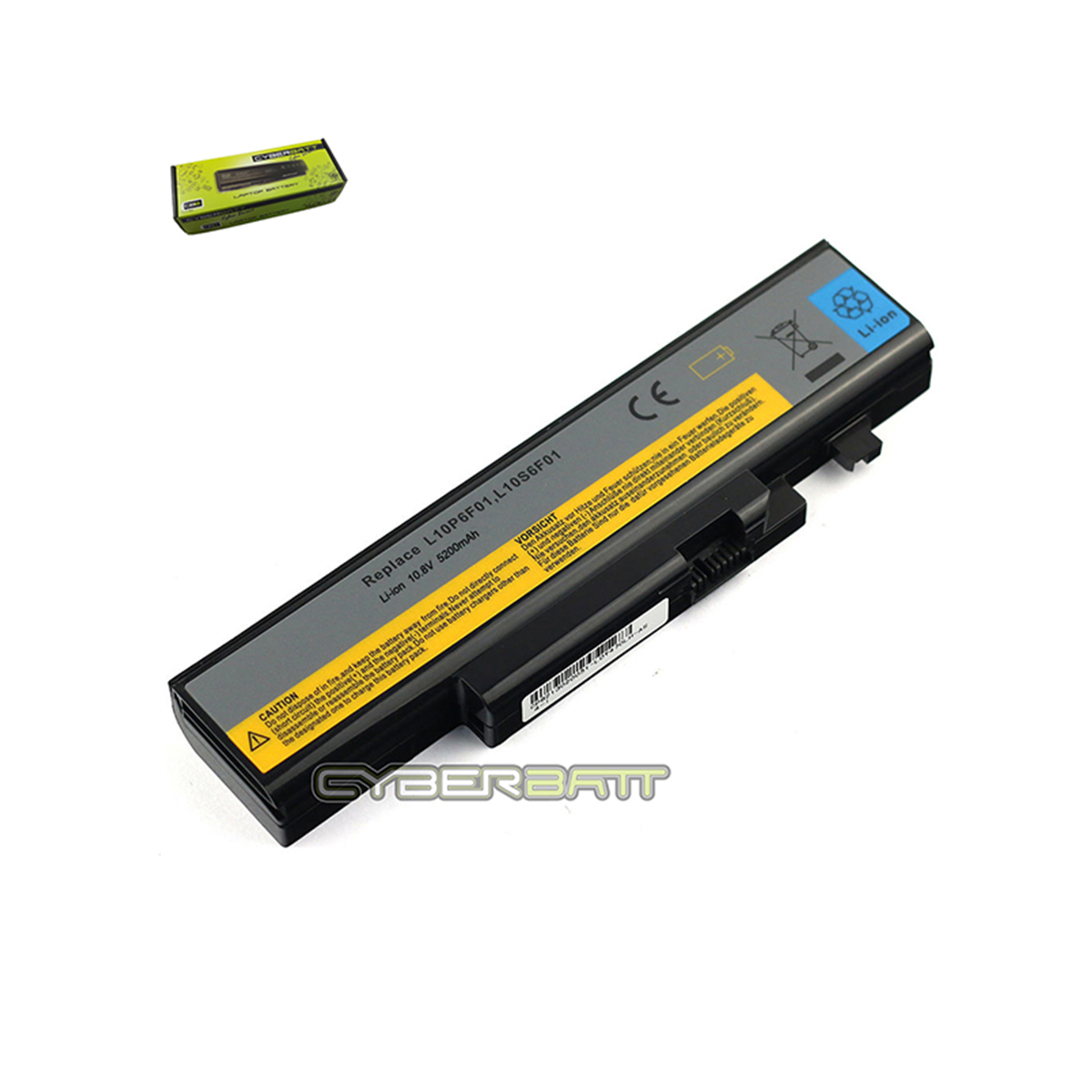 Battery Lenovo Ideapad Y470 : 10.8V-5200mAh Black (CYBERBATT)