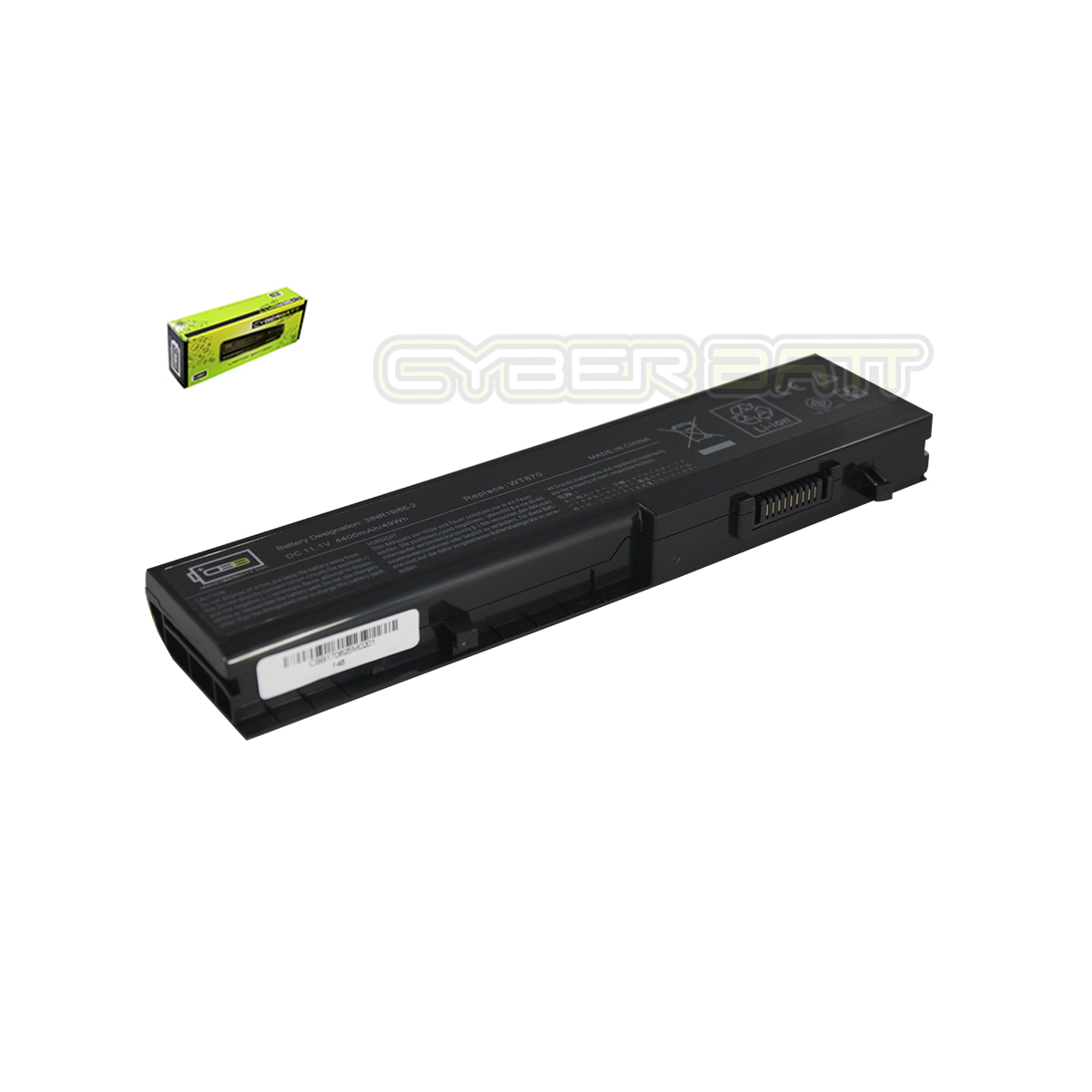 Battery Dell Studio 1435 : 11.1V-4400mAh Black (CYBERBATT)