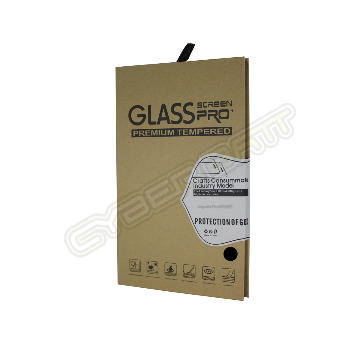 ฟิล์มกระจกกันรอย iPhone 6/ 6s ขอบแข็ง สีดำ  (CYBERBATT)