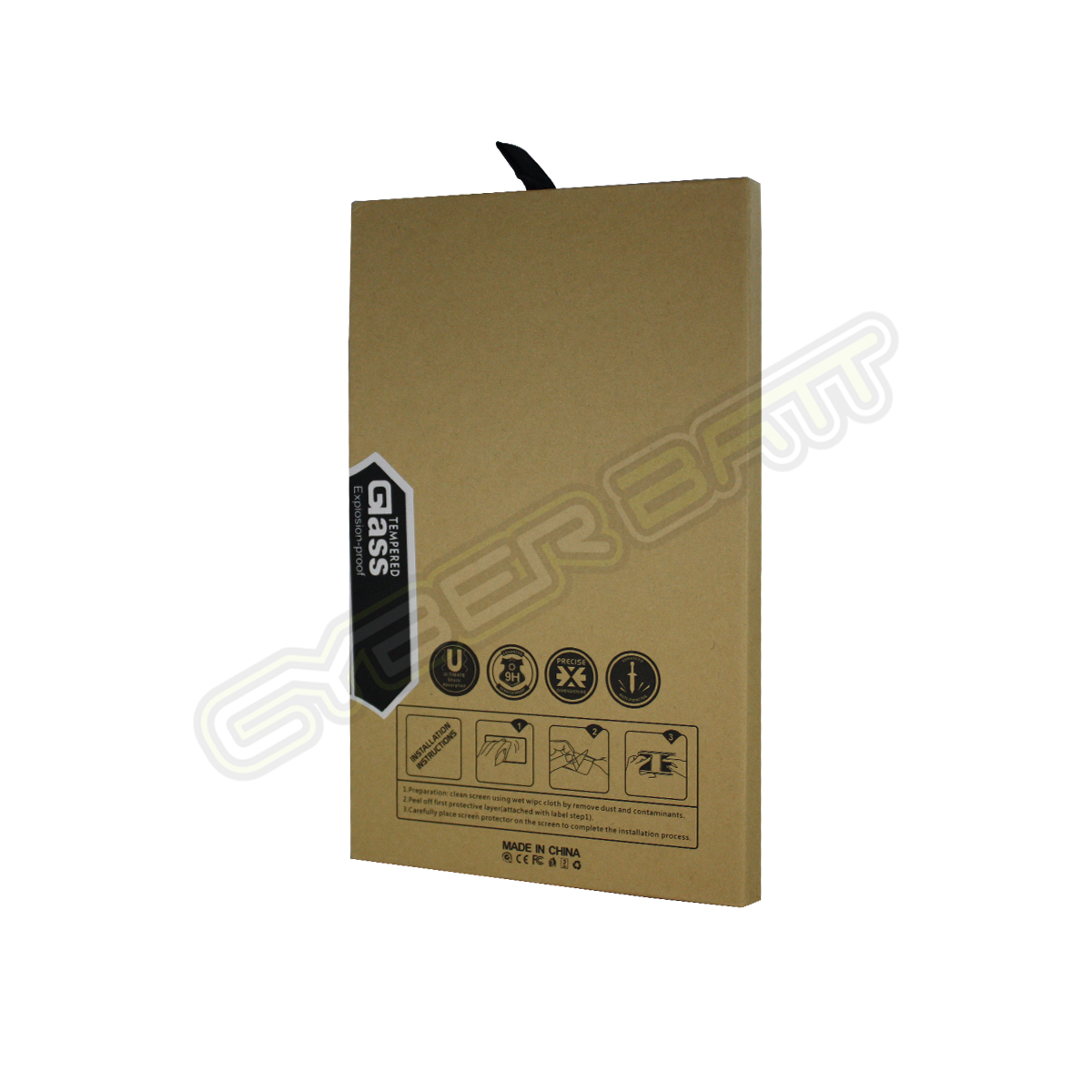 ฟิล์มกระจกกันรอย iPhone 6/ 6s ขอบแข็ง สีดำ  (CYBERBATT)