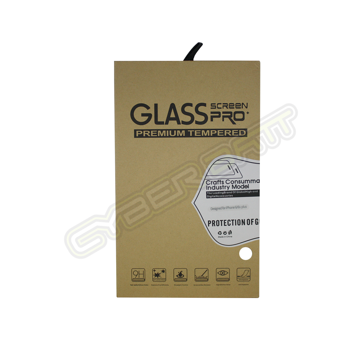 ฟิล์มกระจกกันรอย iPhone 7 Plus ขอบแข็ง สีขาว  (CYBERBATT)