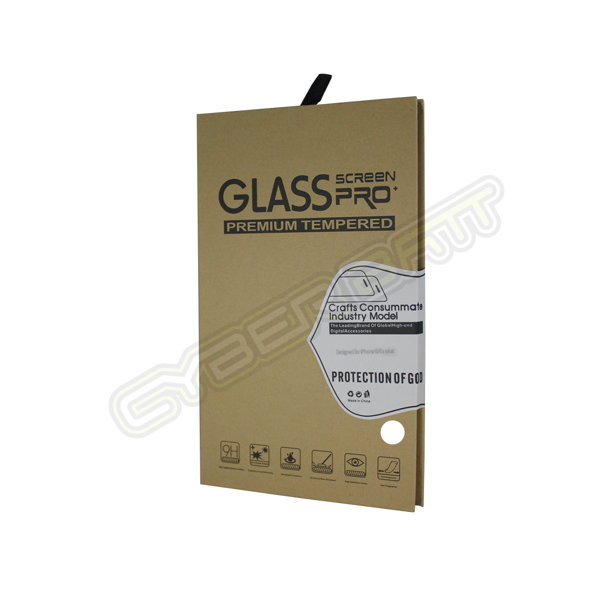 ฟิล์มกระจกกันรอย iPhone 7 Plus ขอบแข็ง สีขาว  (CYBERBATT)