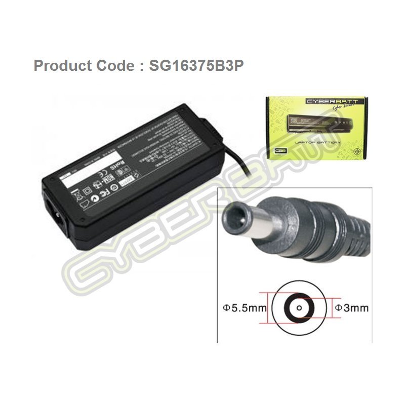 Adapter Samsung 16.0V-3.75A : 60W (5.5*3.0*12 mm with pin) Cyberbatt