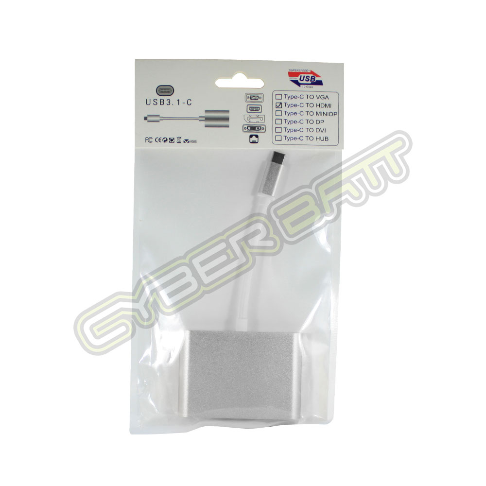 USB 3.1 Type-C to C / HDMI  / USB Silver Color For Macbook