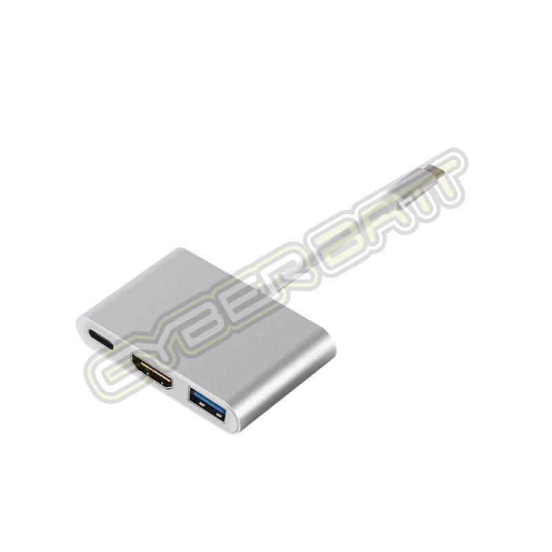 USB 3.1 Type-C to C / HDMI  / USB Silver Color For Macbook