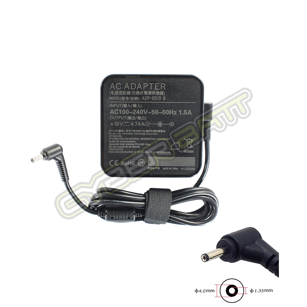 Adapter Asus 19.0V-4.74A : 90W (4.0*1.35 mm) New Shape Cyberbatt