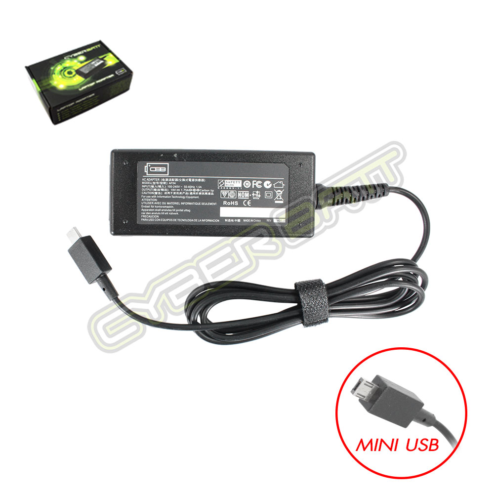 Adapter Asus 19.0V-1.75A : 33W (MINI USB) New Shape Cyberbatt