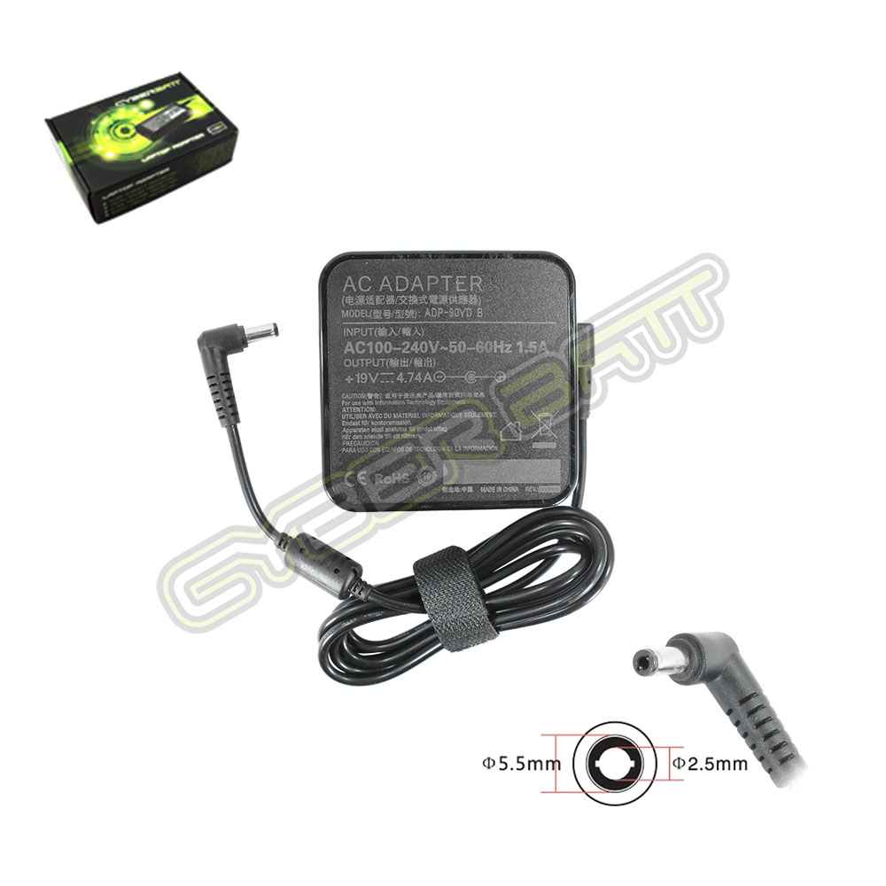 Adapter Asus 19.0V-4.74A Ultra Book : 90W (5.5*2.5 mm) New Shape  Cyberbatt