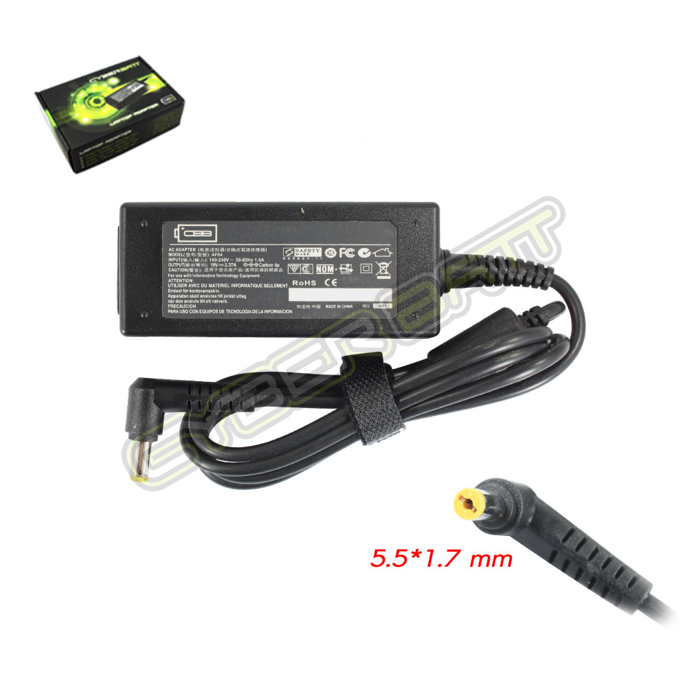 Adapter Acer 19.0V-2.37A : 45W (5.5*1.7*12mm) Cyberbatt