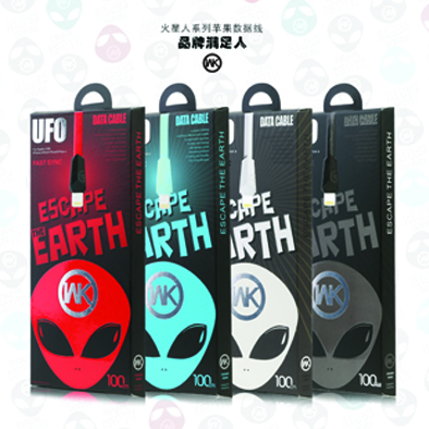 CHARGING CABLE WDC-020 Lightning Alien (Blue) 