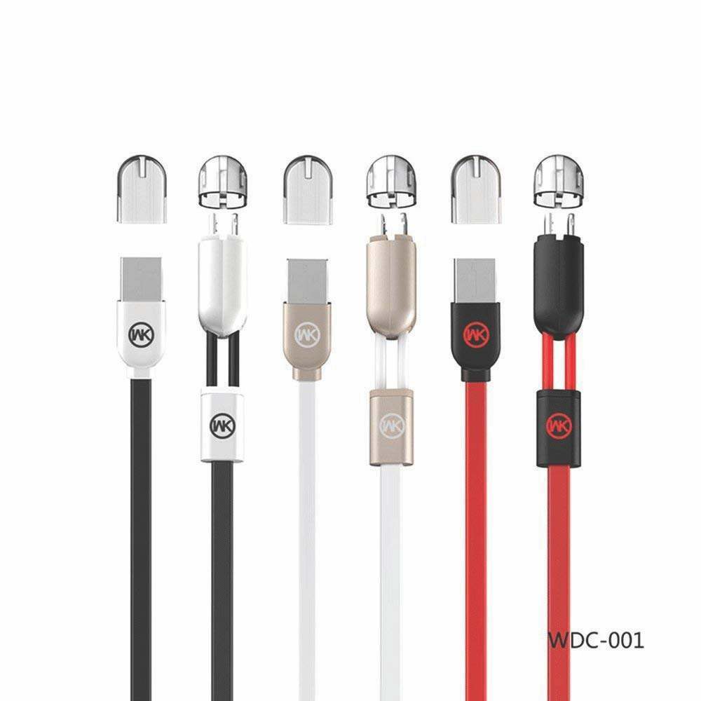 CHARGING CABLE WDC-001 2 in 1 Micro USB/Lightning Gemini (Black) 