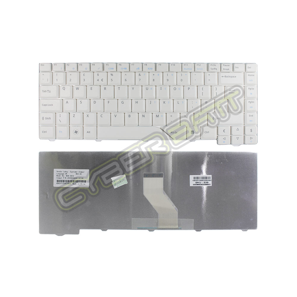Keyboard Acer Aspire 4520 White UK  (Big Enter) 