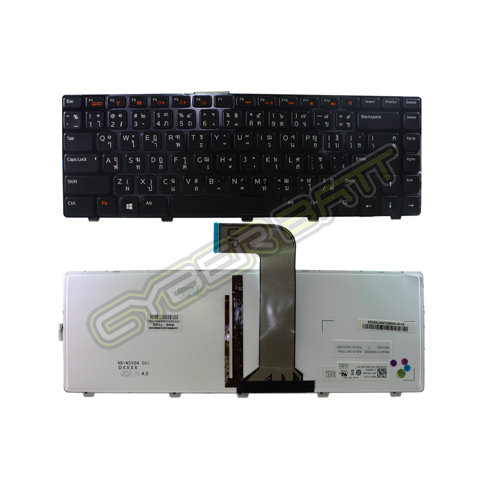 Keyboard Dell Inspiron 14R / N4110 Black TH (LED BACKLIGHT)