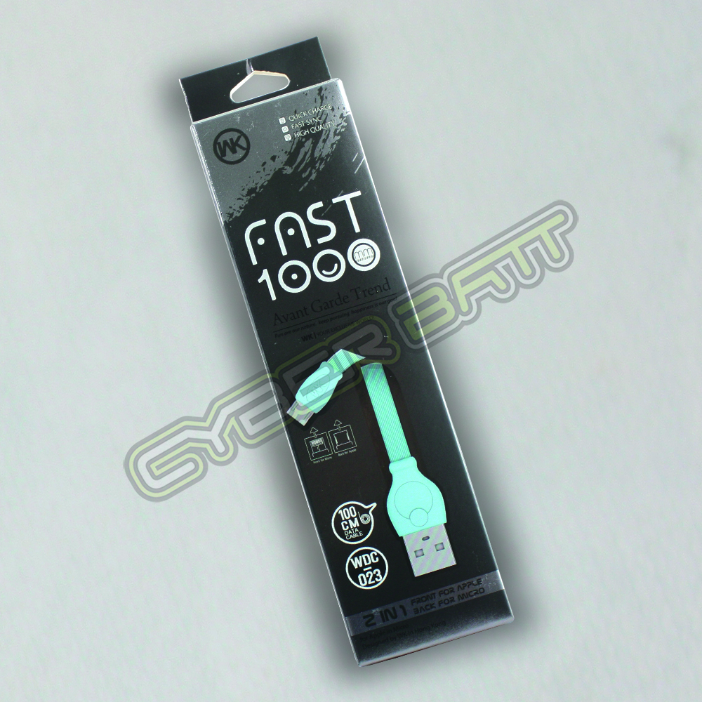 CHARGING CABLE WDC-023 2-in-1 1M Fast (Blue) 