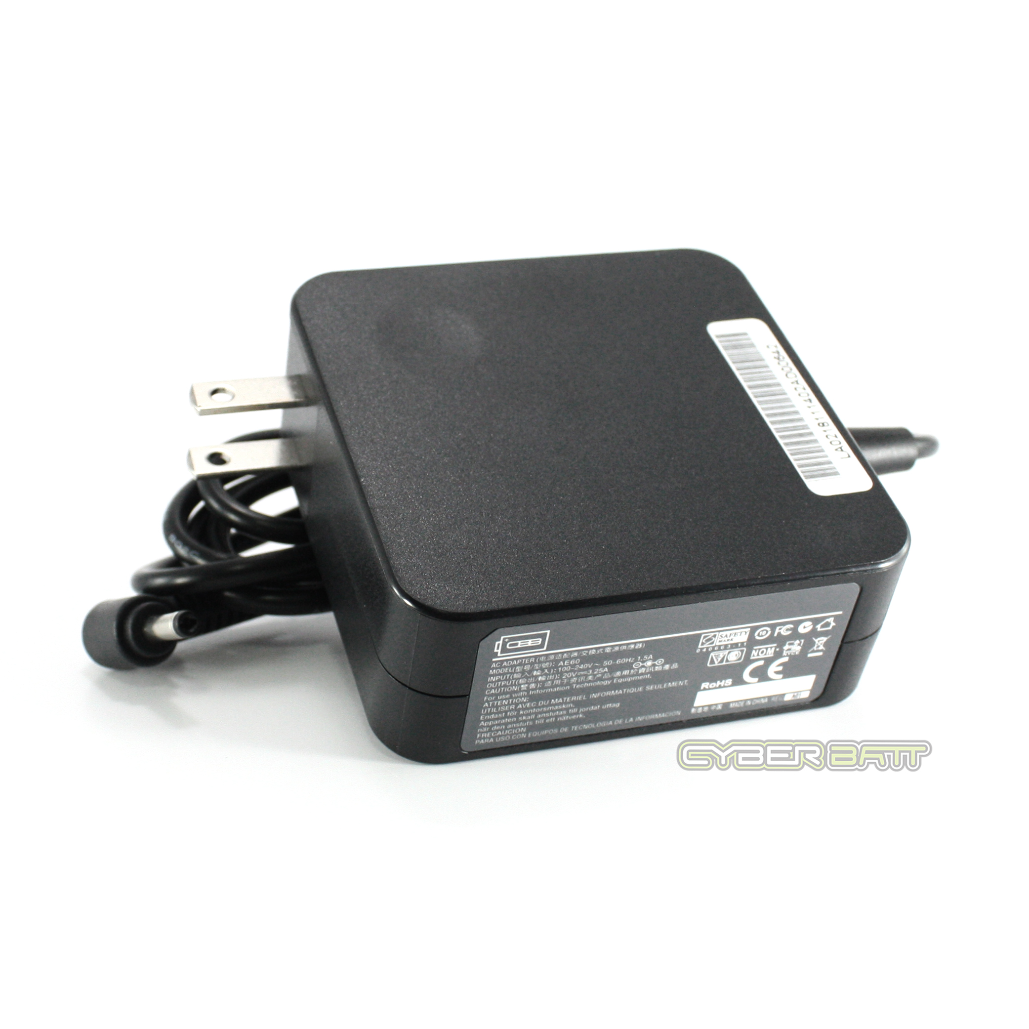 Adapter LENOVO 20.0V-3.25A : 65W (4.0*1.7mm) New Shape cyberbatt