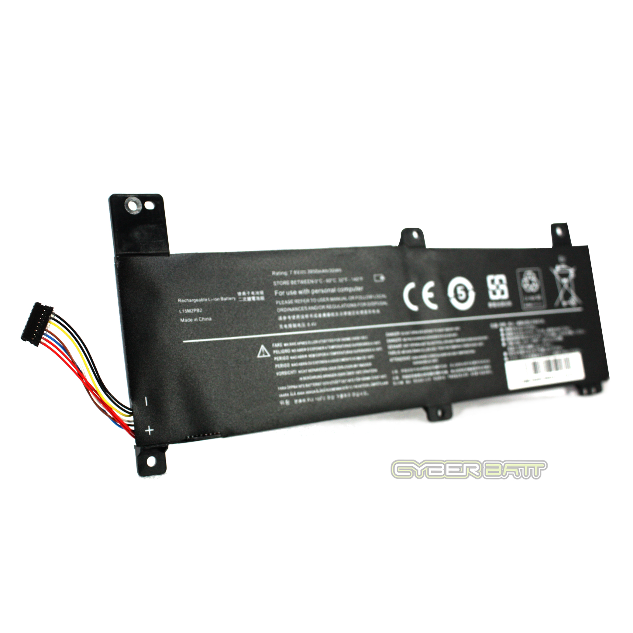 Battery Lenovo L15M2PB4, L15M2PB2 : 7.6V-3950mAh Black (CBB)