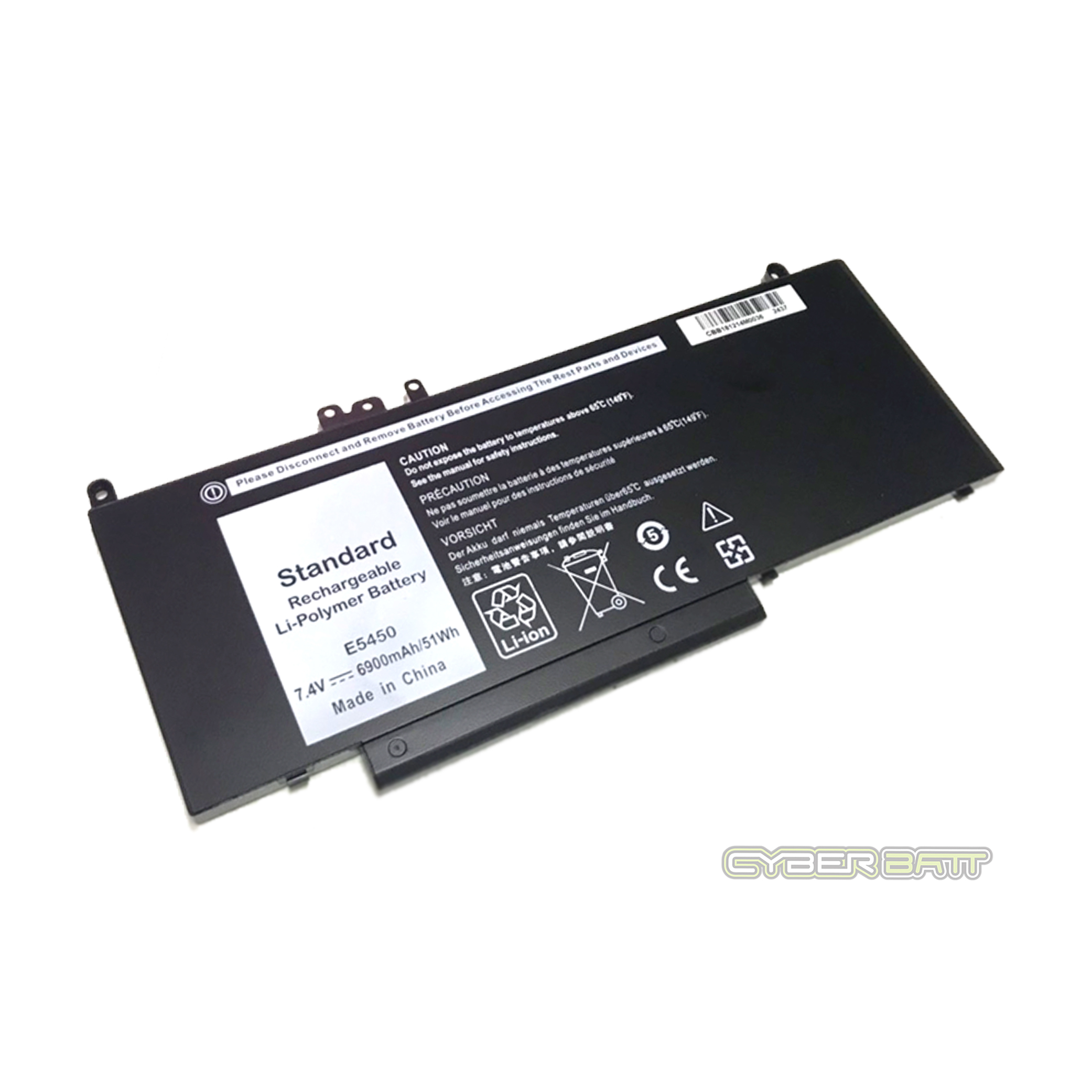 Battery Dell Latitude E5450 Series G5M10 : 7.4V-6900mAh Black (CBB)