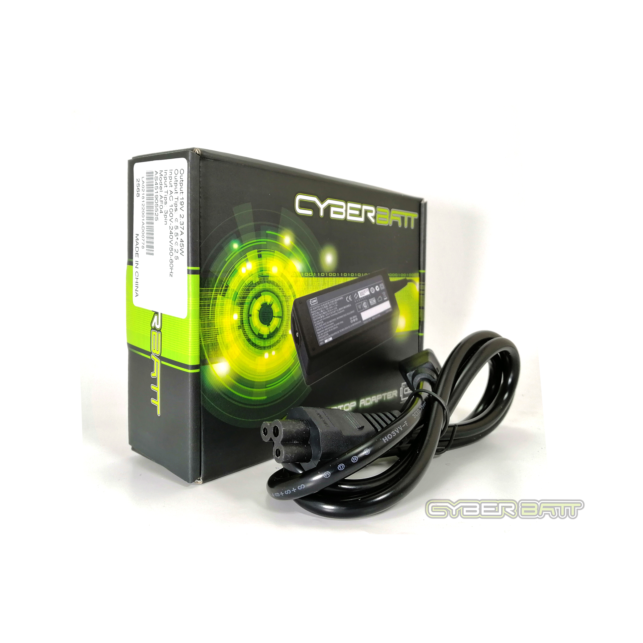 Adapter Asus 19.0V-2.37A : 45W (5.5*2.5mm) Cyberbatt