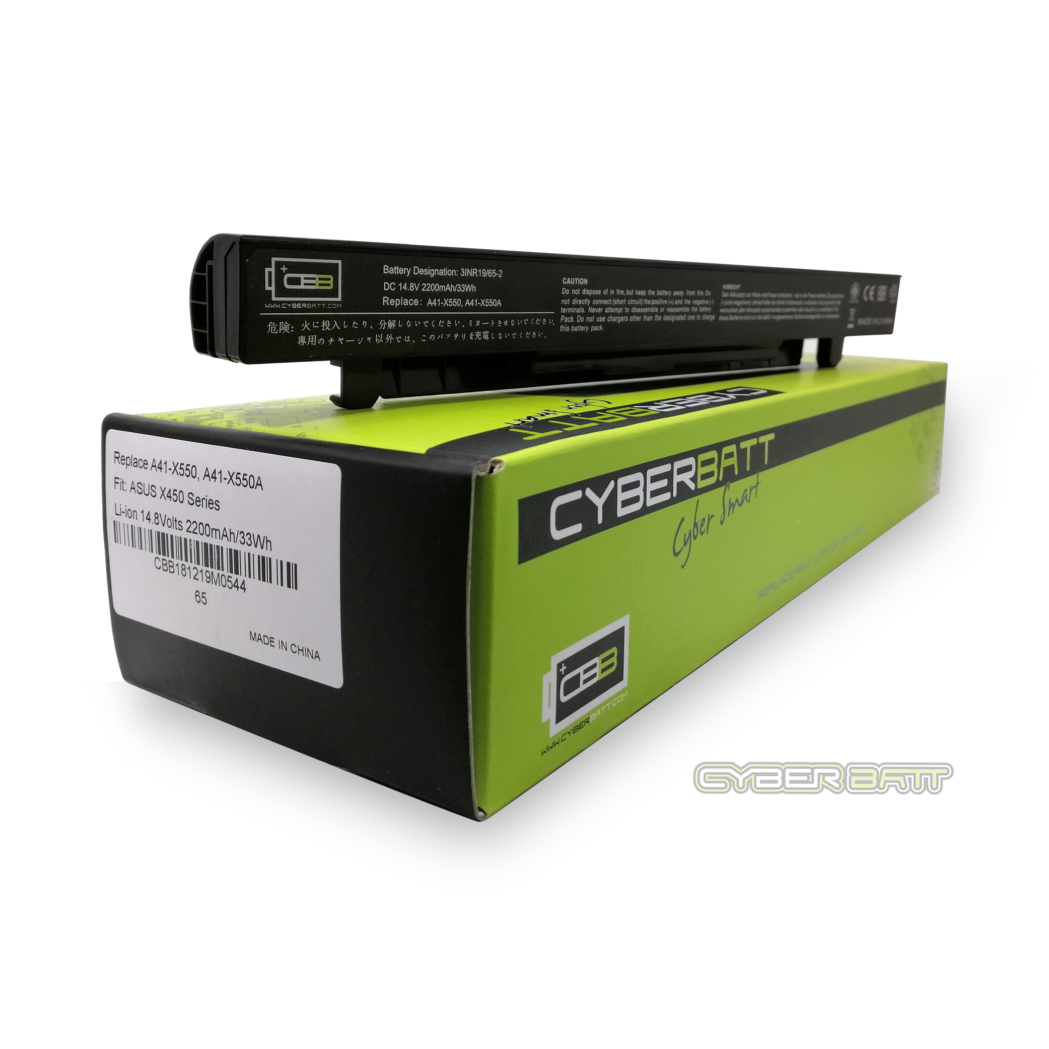 Battery Asus X450 Series A41-X550A : 14.8V-2200mAh Black (CYBERBATT)