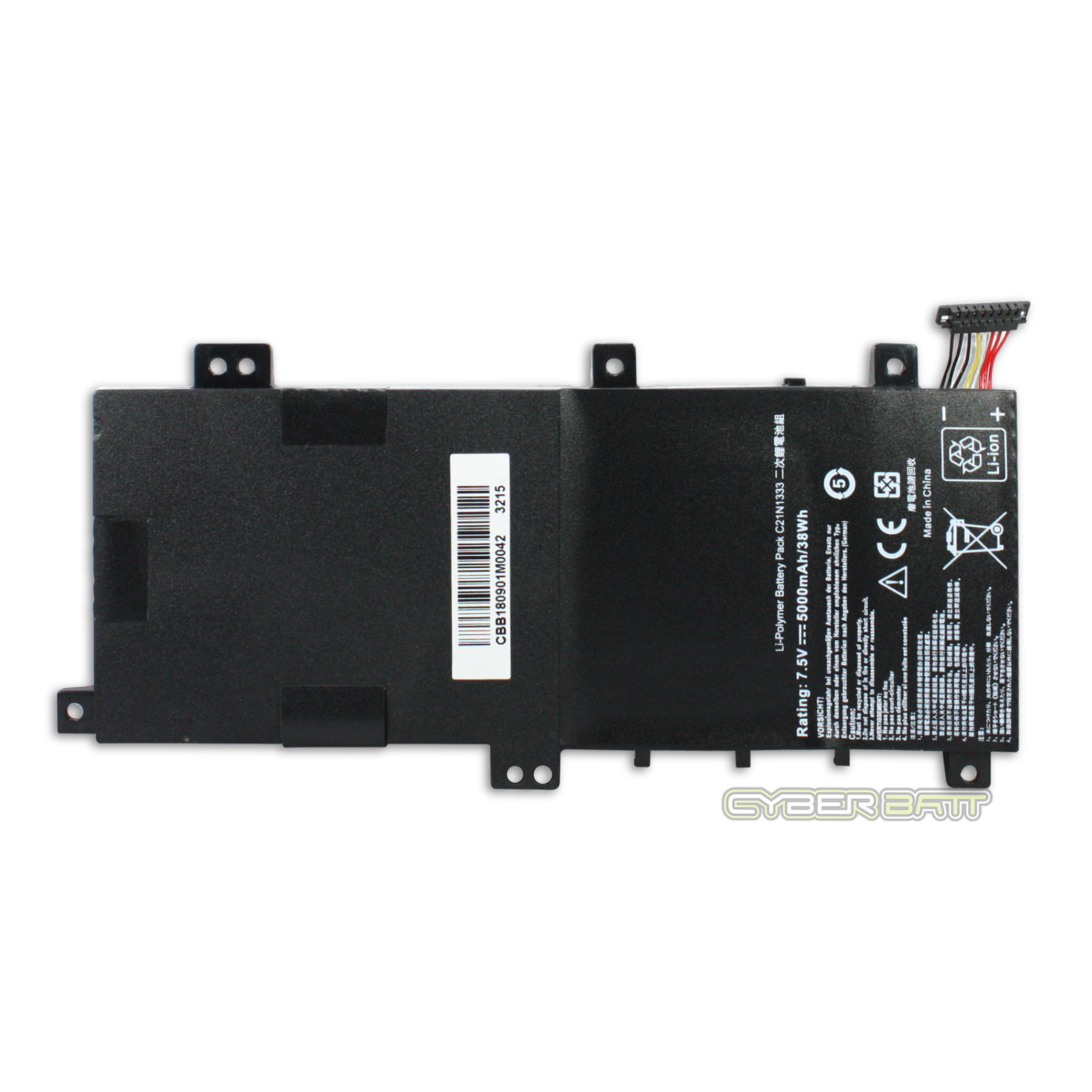 Battery Asus TP550L C21N1333 : 7.5 V-5000mAh 38Wh Black (CBB) 