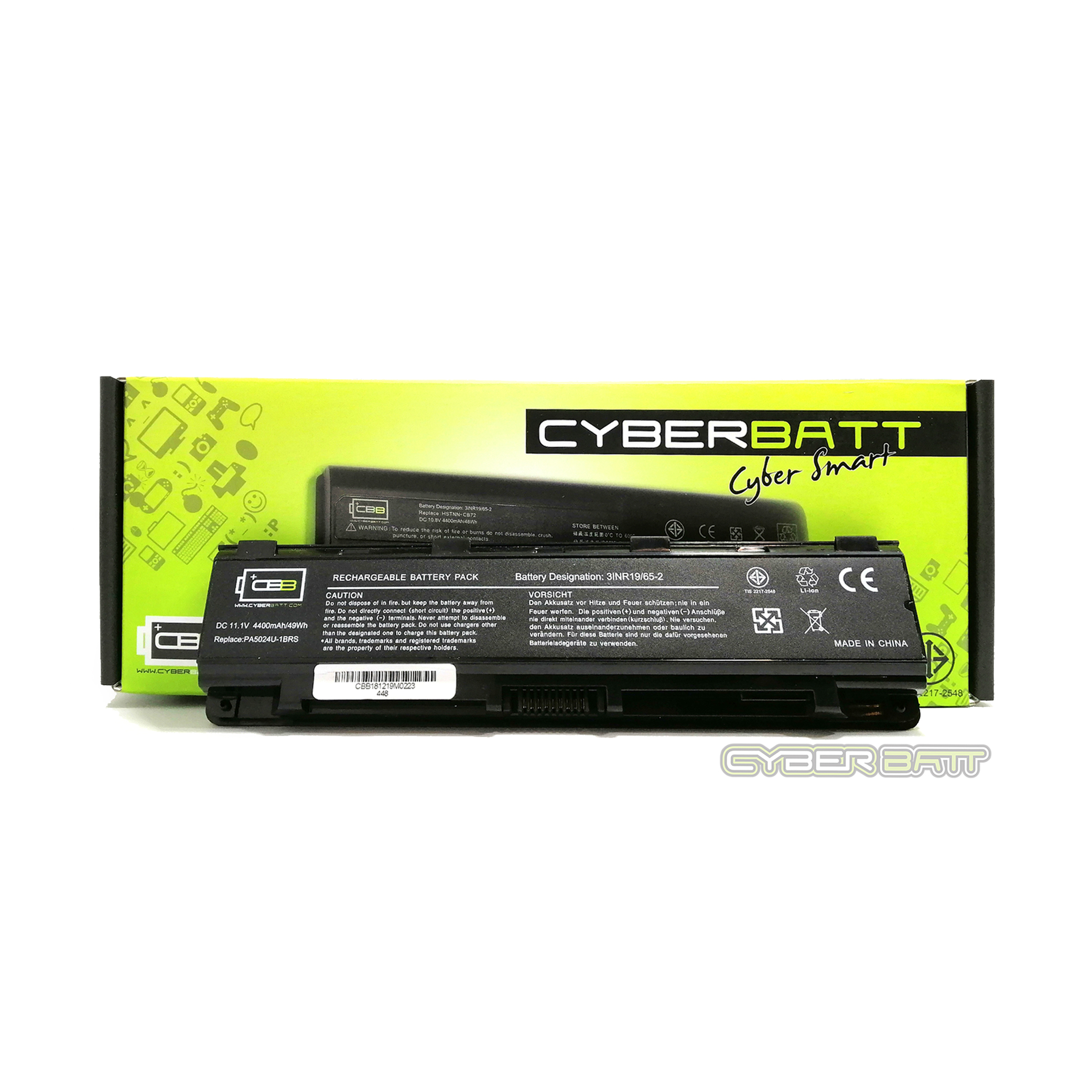 Battery Toshiba Satellite Pro L850 PA5024U-1BRS : 11.1V-4400mAh Black (CYBERBATT)