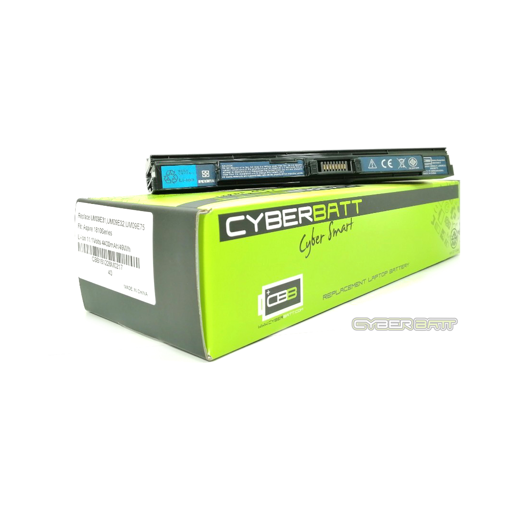 Battery Acer Aspire 1410 : 11.1V-4400mAh Black (CYBERBATT)