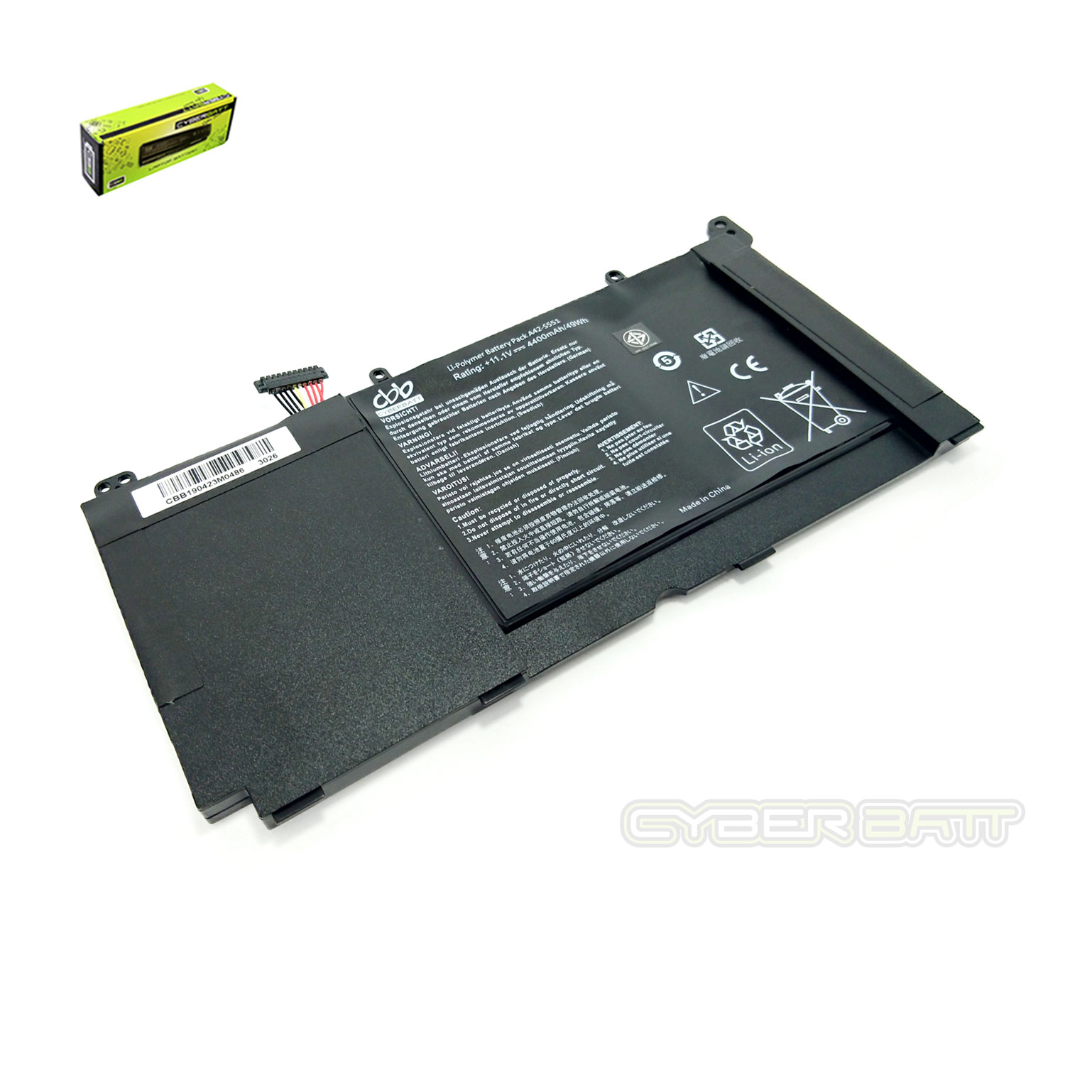 Battery Asus Vivobook K551 K551L : 11.1V-4400mAh/49Wh Black (CBB)