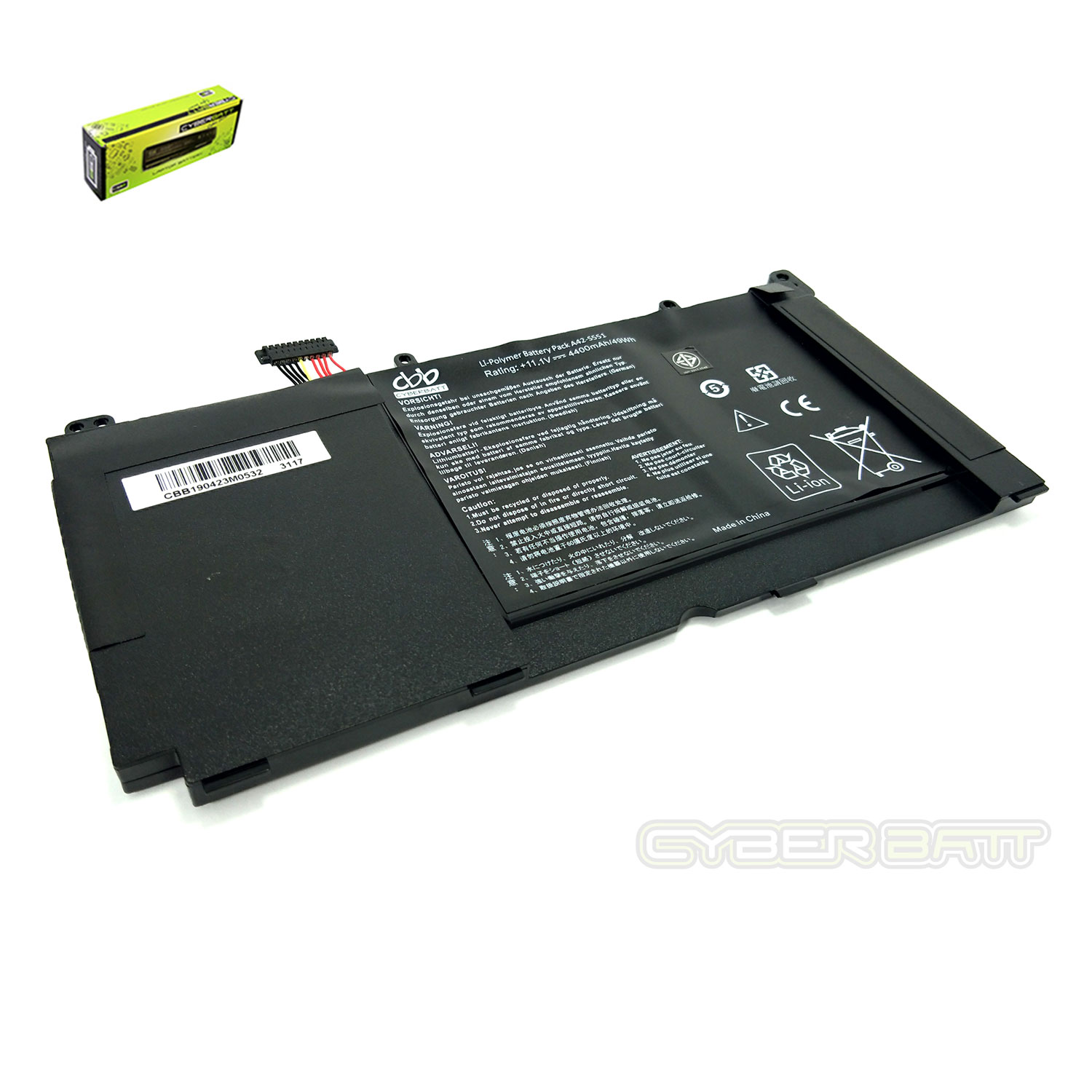 Battery Asus vivobook S551 R553L B3INI336 : 11.1V-48Wh Black (CBB)