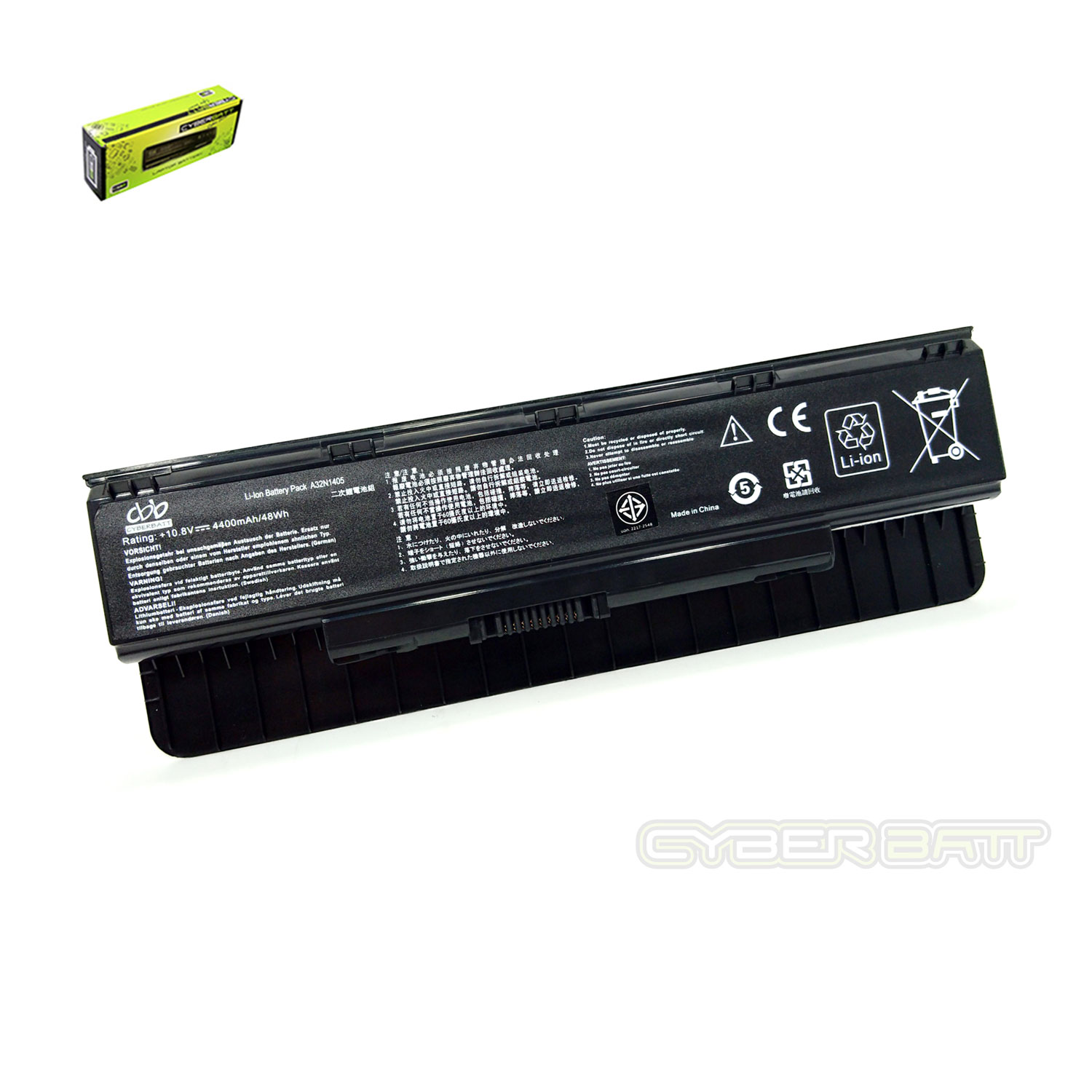 Battery Asus N551J A32N1405-3S2P : 10.8V-4400mAh Black (CBB)