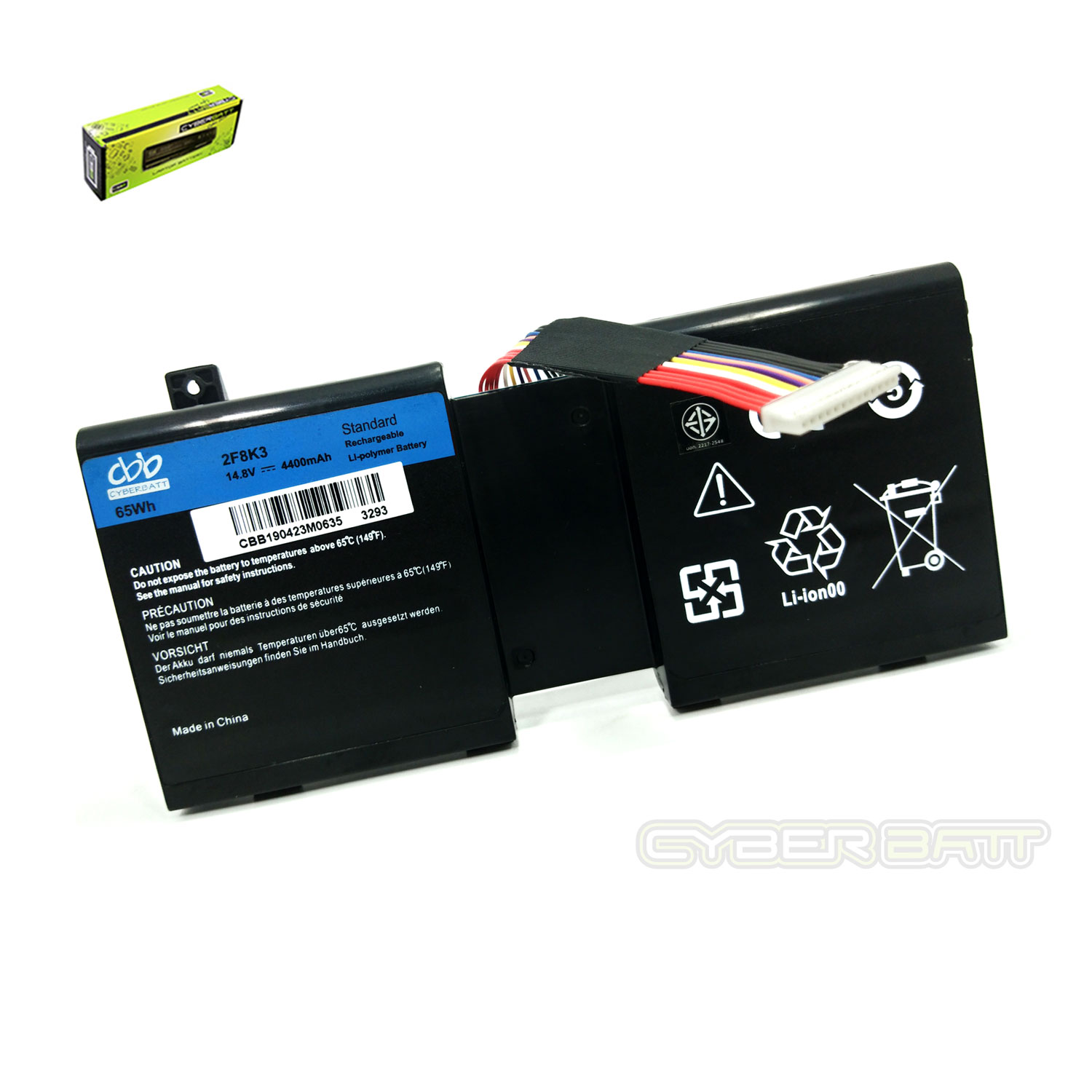 Battery Dell 2F8K3-4S2P : 14.8V-4400mAh Black (CBB)