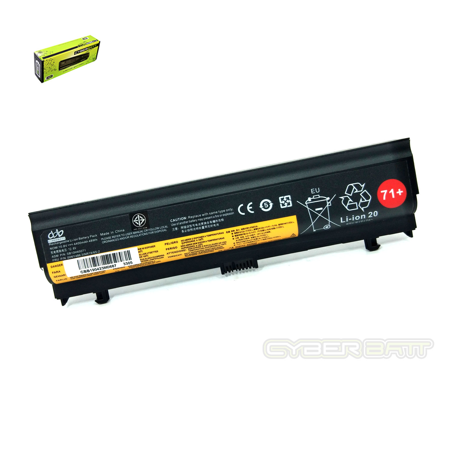 Battery Lenovo ThinkPad L560 00NY486 : 10.8 V-4400mAh Black (CBB)