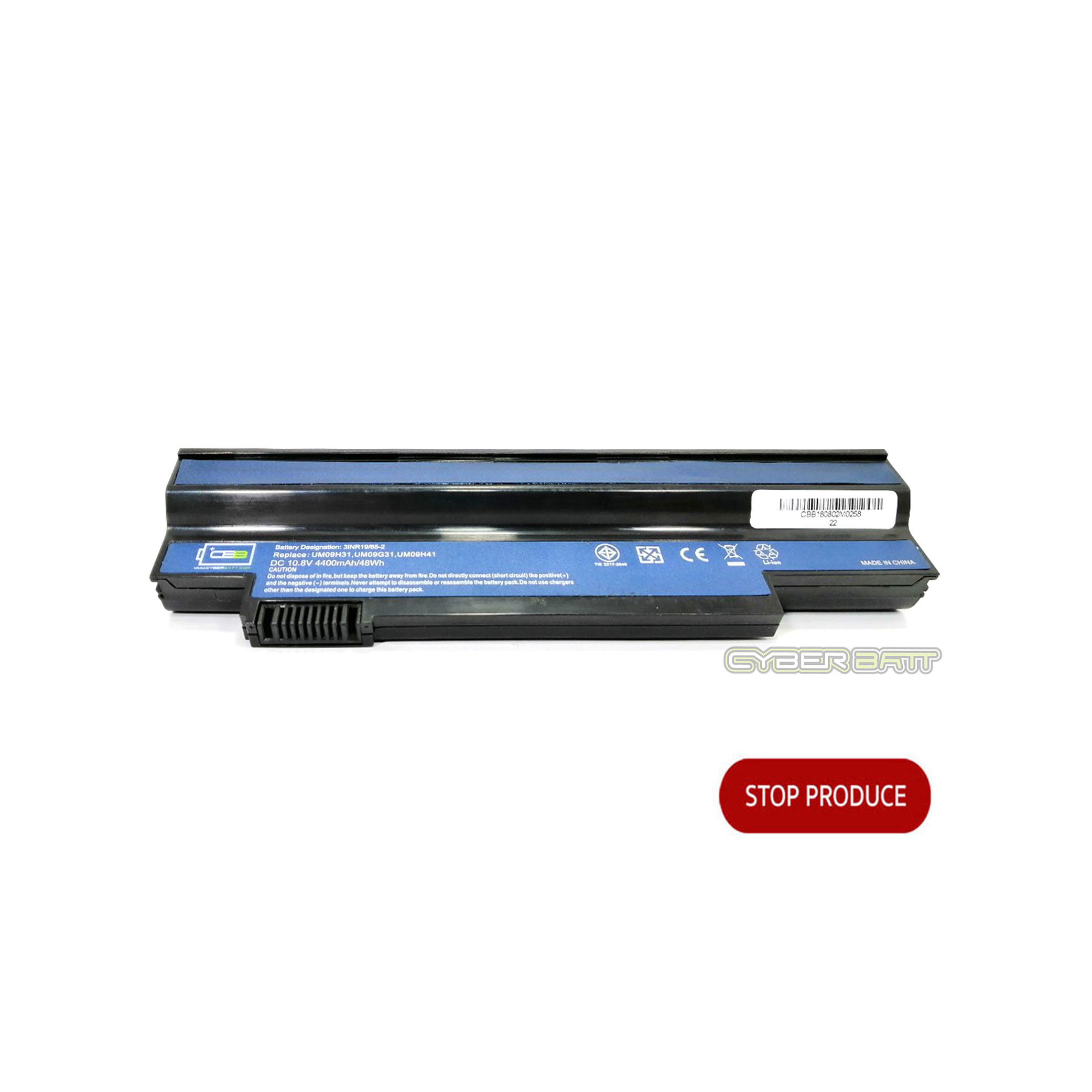 Battery Acer Aspire One 532H : 10.8V-4400mAh Black (CYBERBATT) 