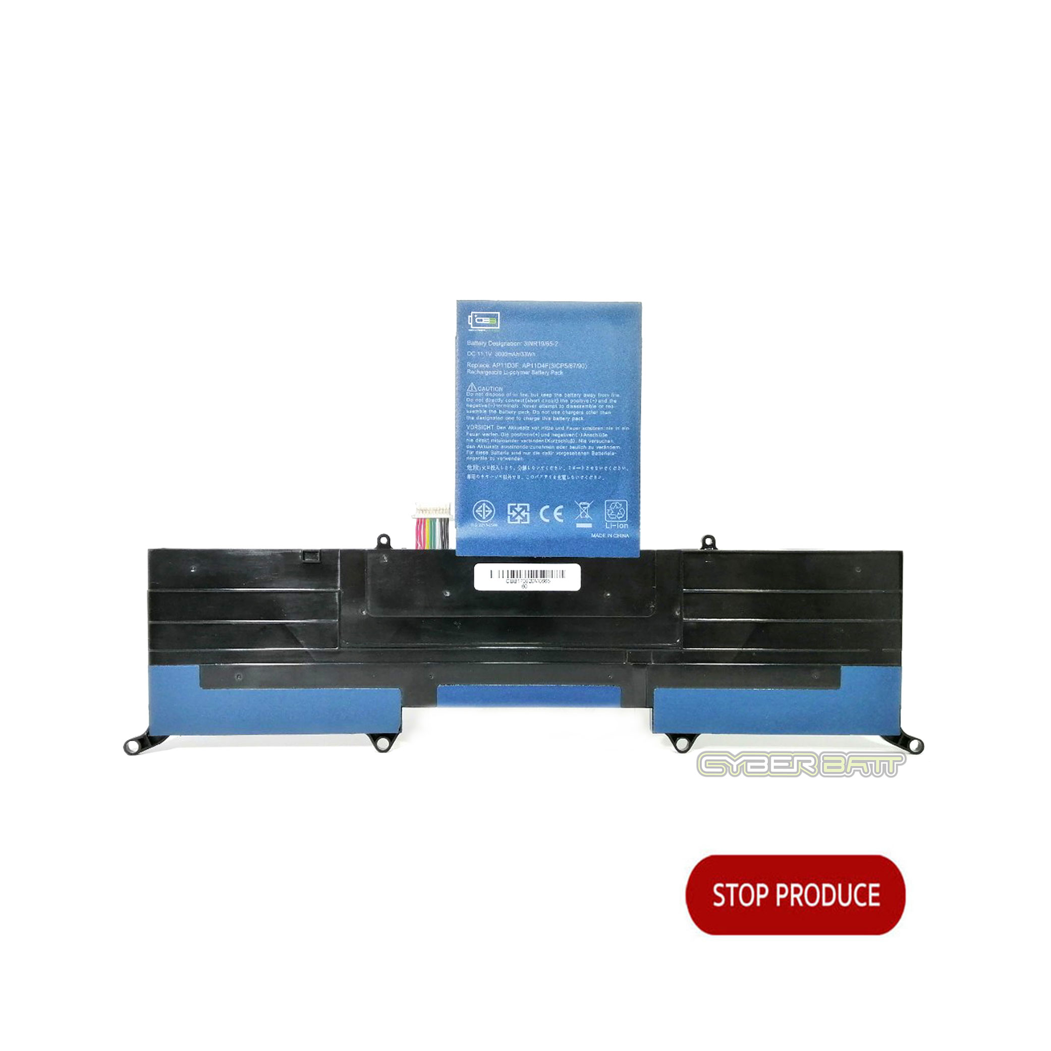 Battery Acer Aspire S3-951 : 11.1V-3000mAh Black (CYBERBATT)