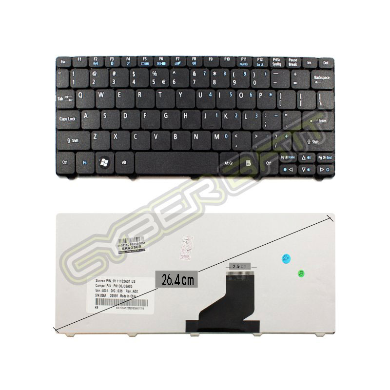 Keyboard Acer Aspire One D255 Black US 