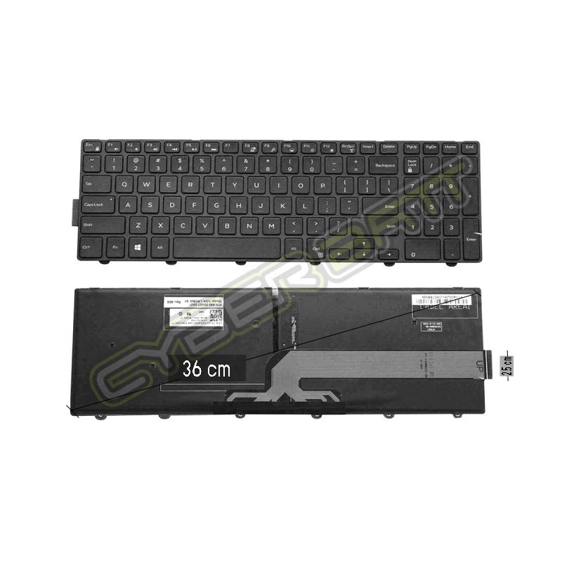 Keyboard Dell Inspiron 15 3000 Black US 