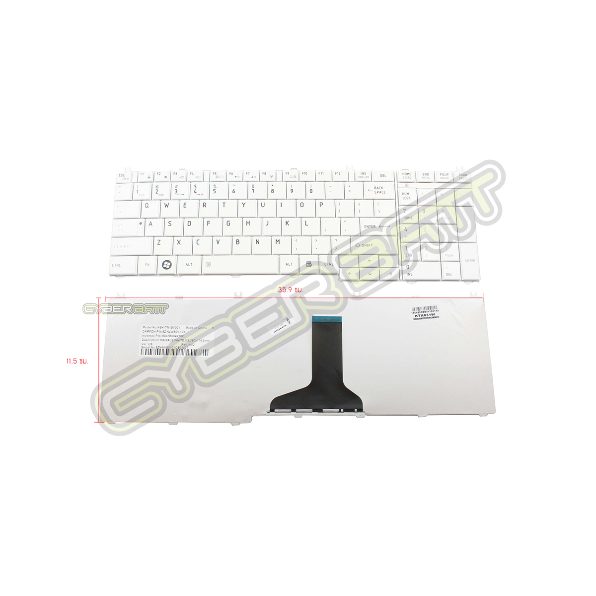 Keyboard Toshiba Satellite C650 White US 