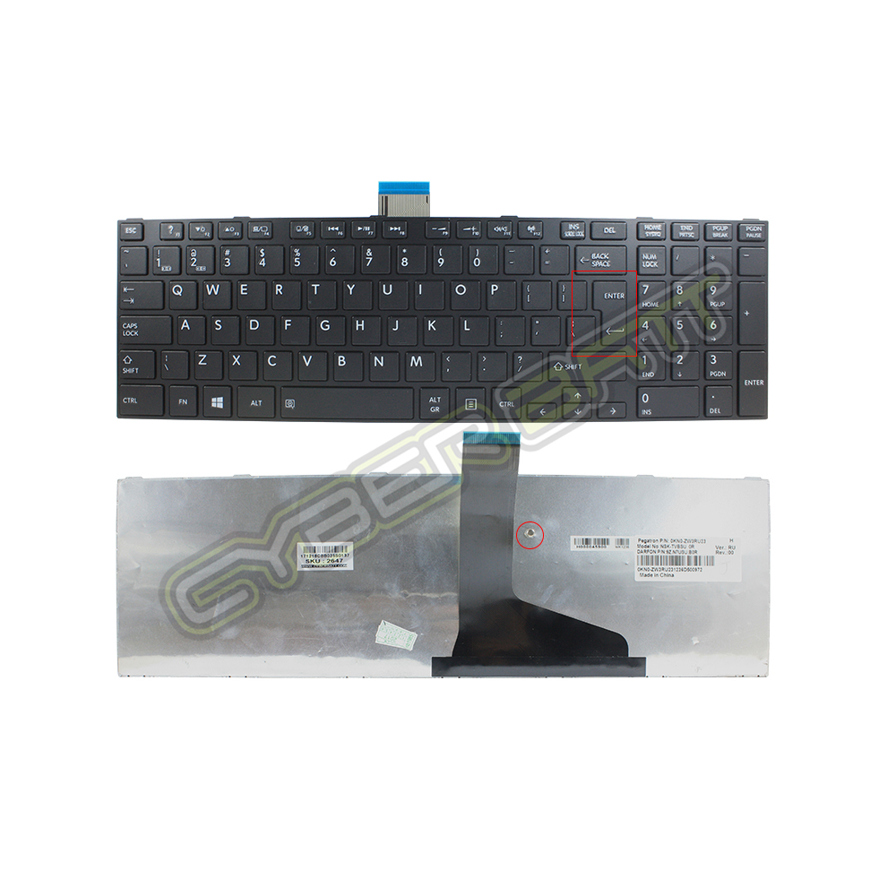 Keyboard Toshiba Satellite L850 Black UK (Big Enter)