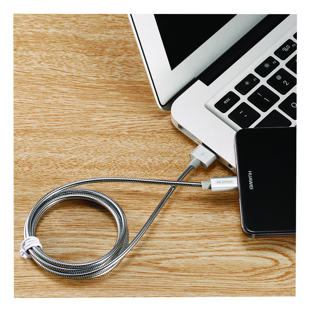 CHARGING CABLE WDC-039 Micro USB Alloy (Silver) 