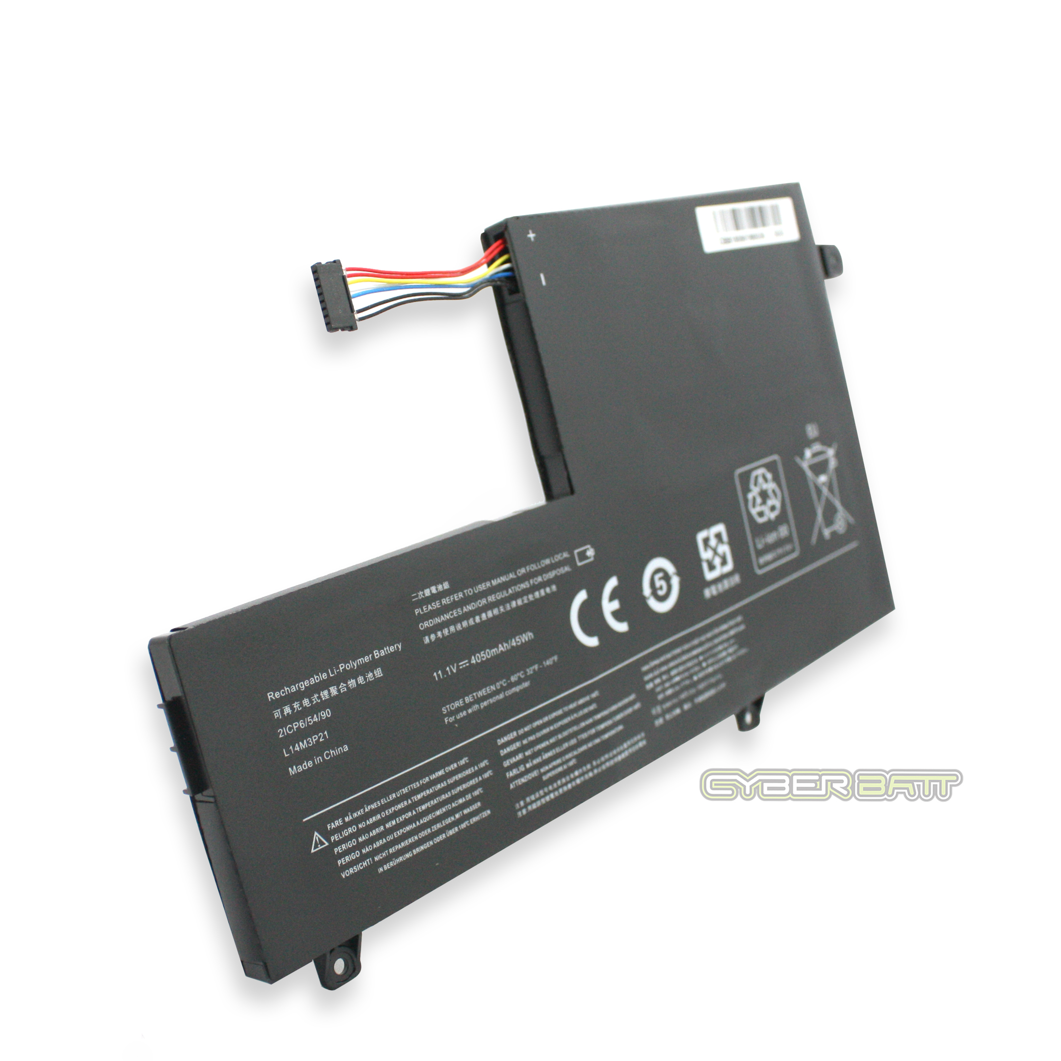 Battery Lenovo Flex 3 1480 Genuine L14M3P21 : 11.1v-4050 mAh Black (CBB)