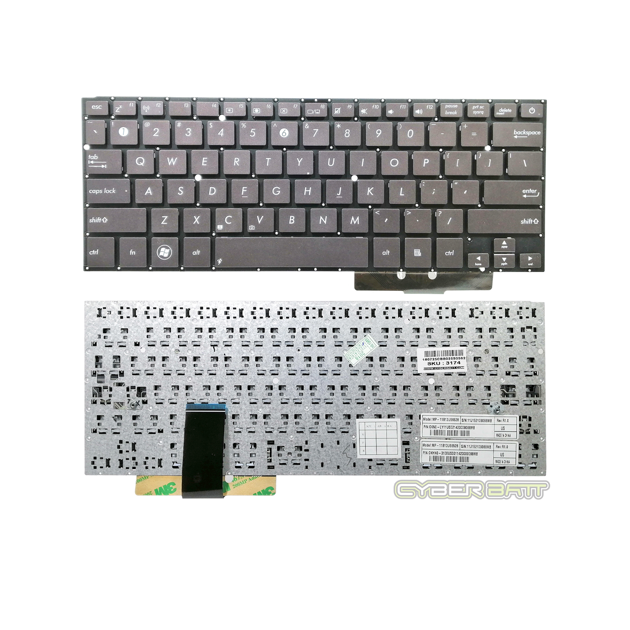 Keyboard Asus Zenbook UX31 US (Black Brown)