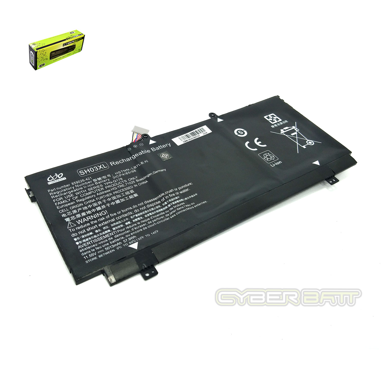 Battery HP Spectre x360 SH03-3S1P : 11.55V- 57.9Wh Black (CBB)