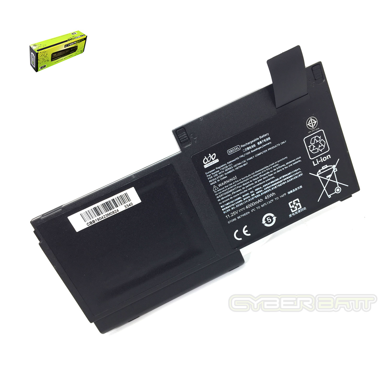 Battery HP EliteBook 725 G1 SB03-3S1P : 11.4V-46.5W Black (CBB)
