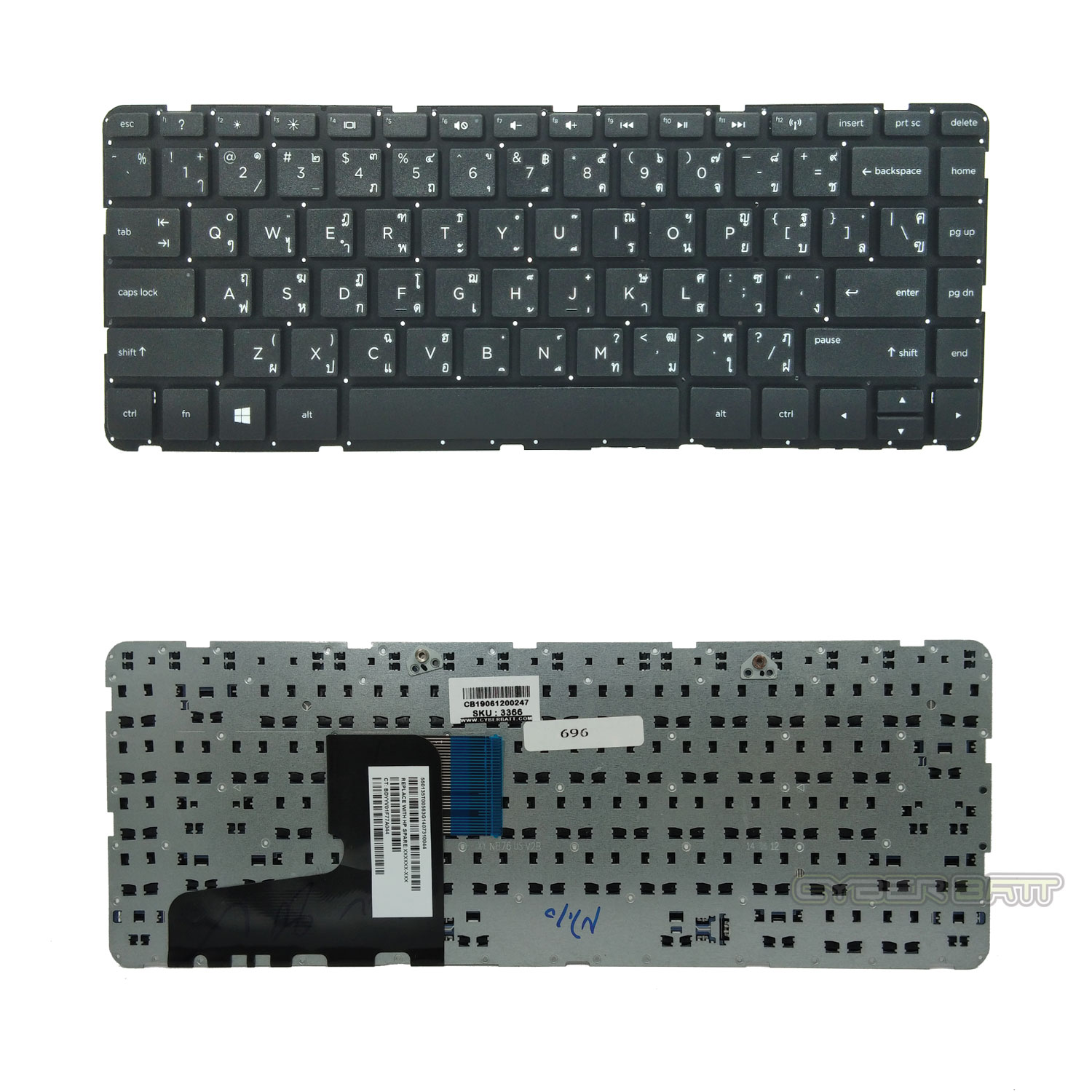 Keyboard HP Pavilion 14-D Series Black TH (Without Frame)