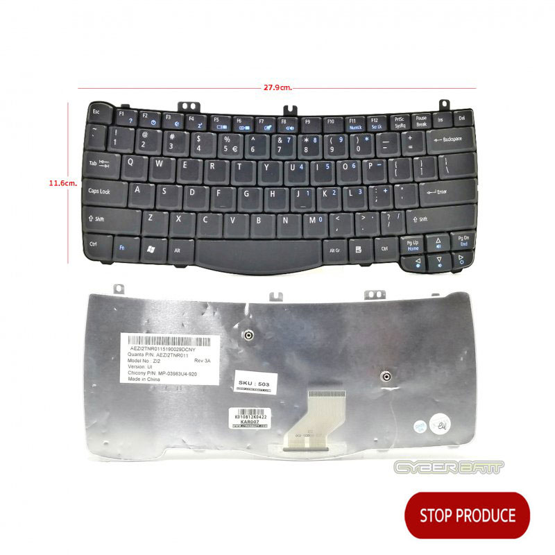 Keyboard Acer Travelmate 650 Black US 